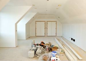 A interior paint job in progress in Lawrenceville